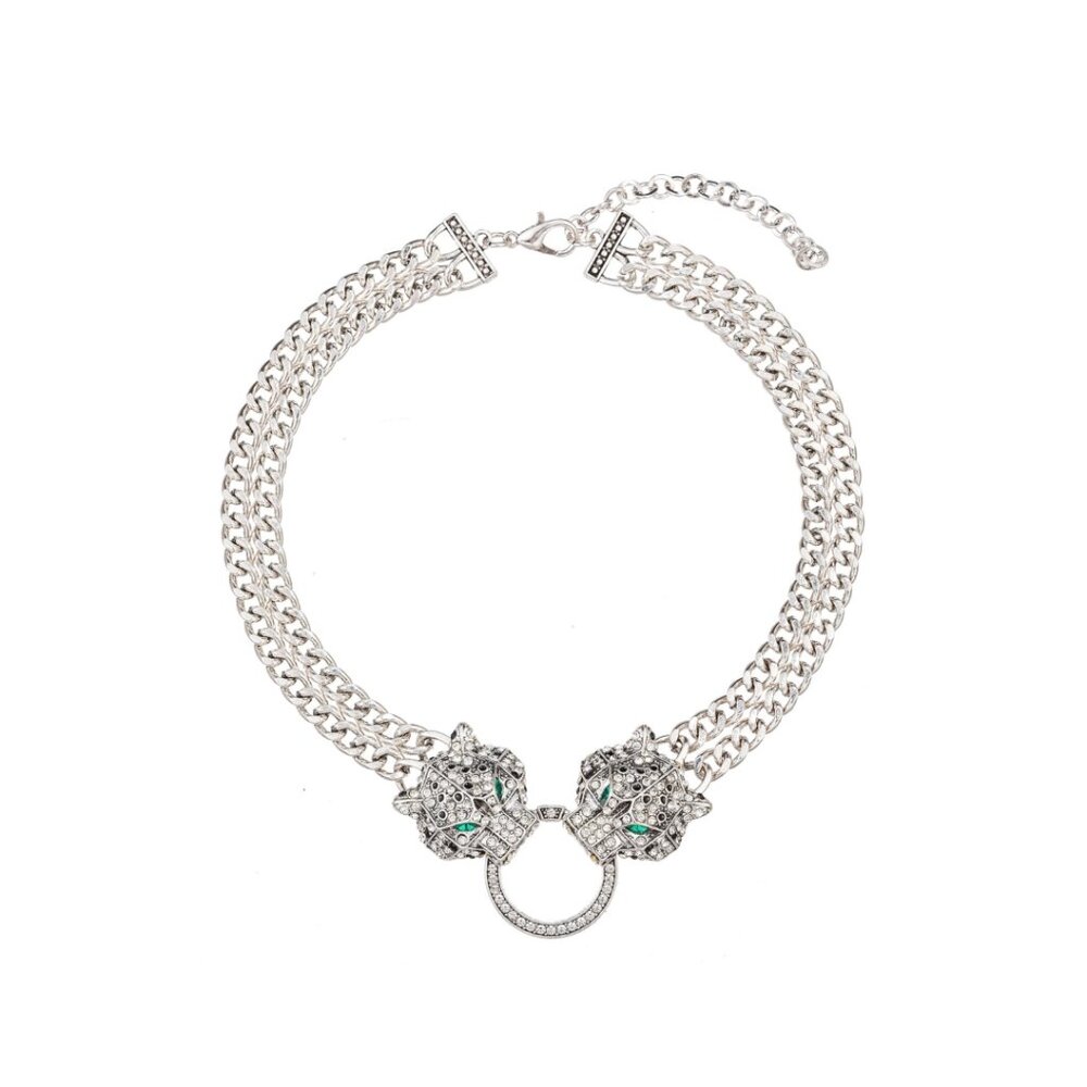 NWT Eye Candy Los Angeles Cartier Style Double Leopard Necklace - Picture 7 of 7